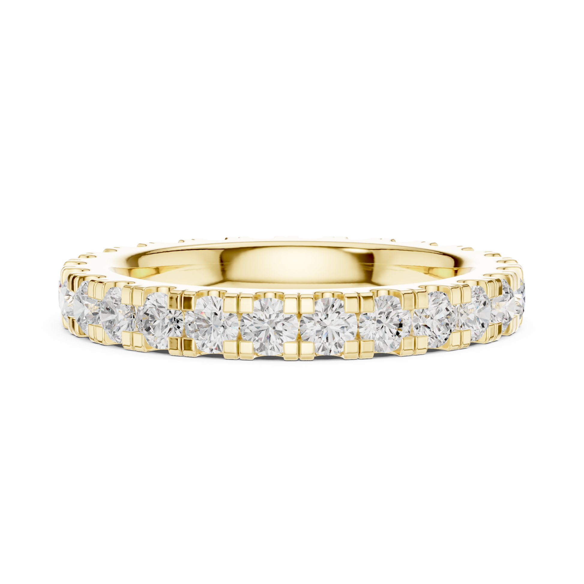 Round Cut Lab Grown Diamond Ring in Yellow Gold