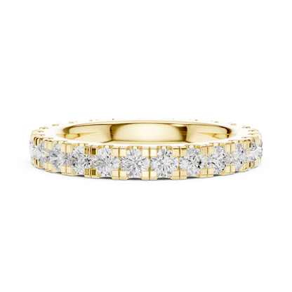 Round Cut Lab Grown Diamond Ring in Yellow Gold