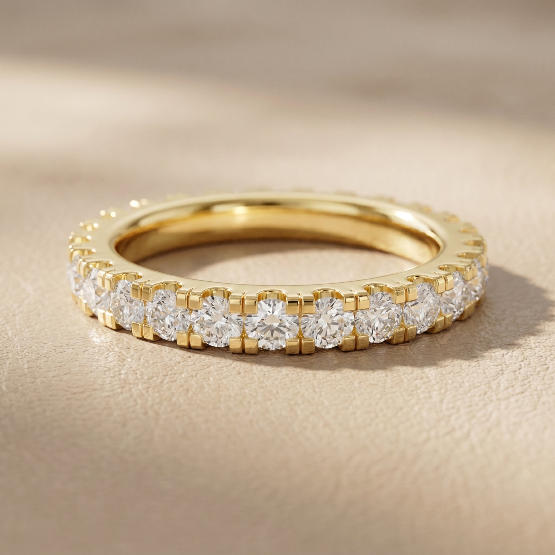Round Cut Lab Grown Diamond Ring in Yellow Gold