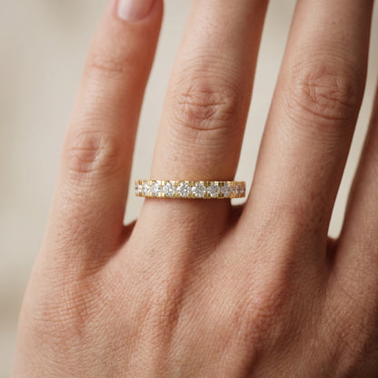 Round Cut Lab Grown Diamond Ring in Yellow Gold