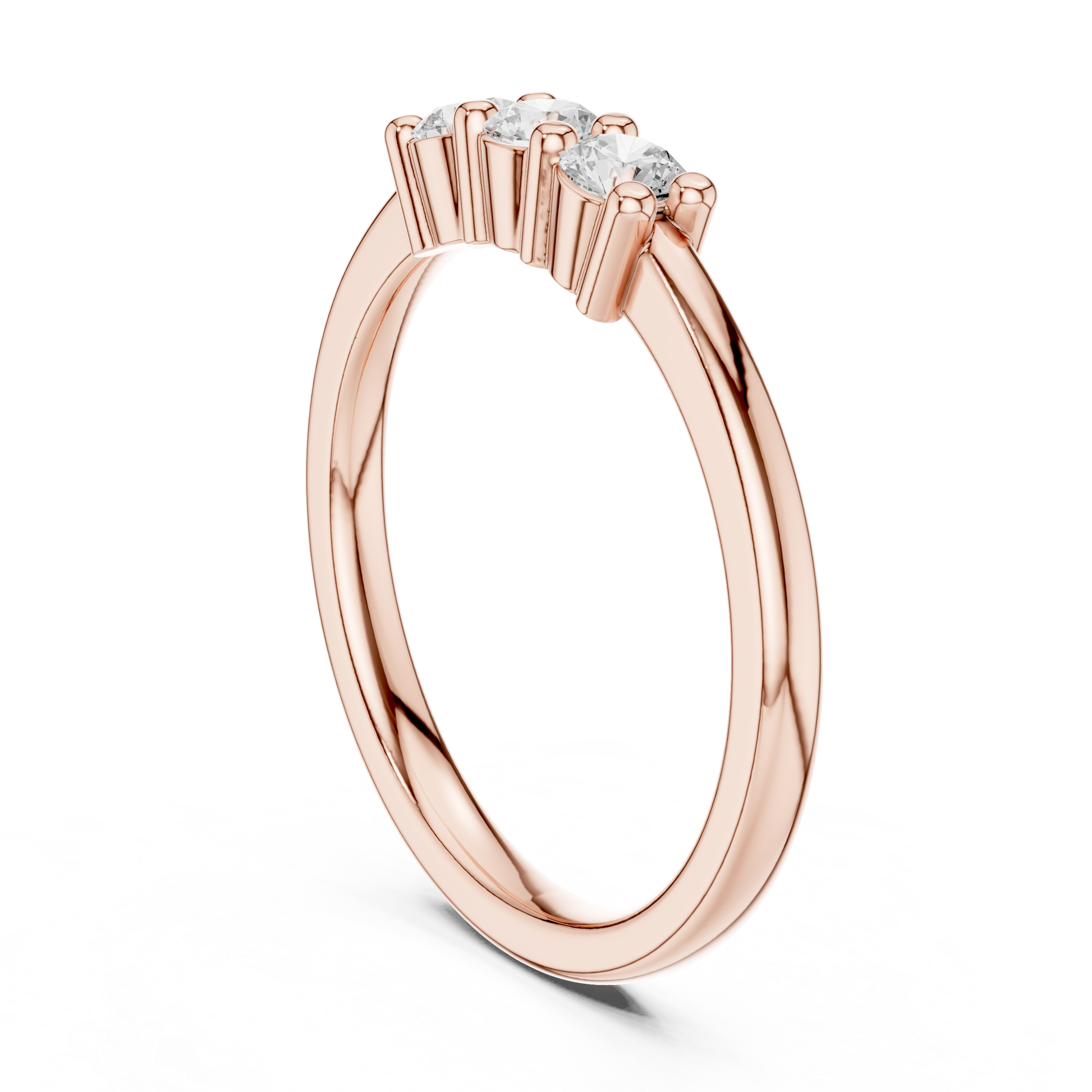 Round Cut Lab Grown Diamond Ring in Rose Gold