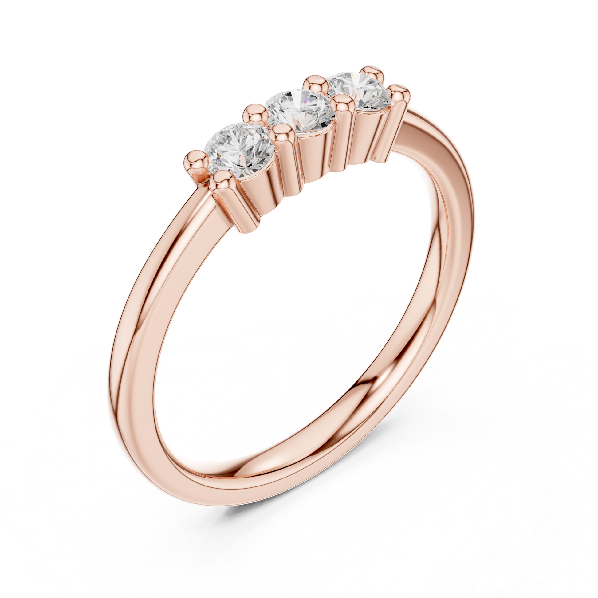 Round Cut Lab Grown Diamond Ring in Rose Gold