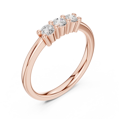 Round Cut Lab Grown Diamond Ring in Rose Gold
