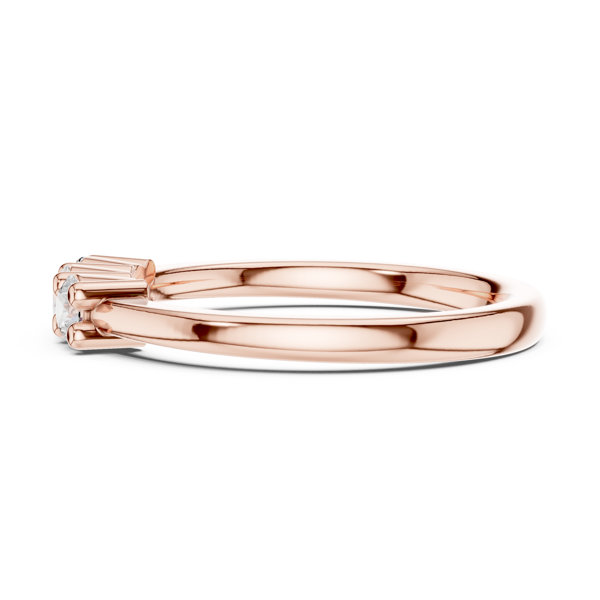 Round Cut Lab Grown Diamond Ring in Rose Gold