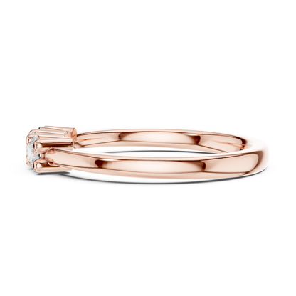 Round Cut Lab Grown Diamond Ring in Rose Gold