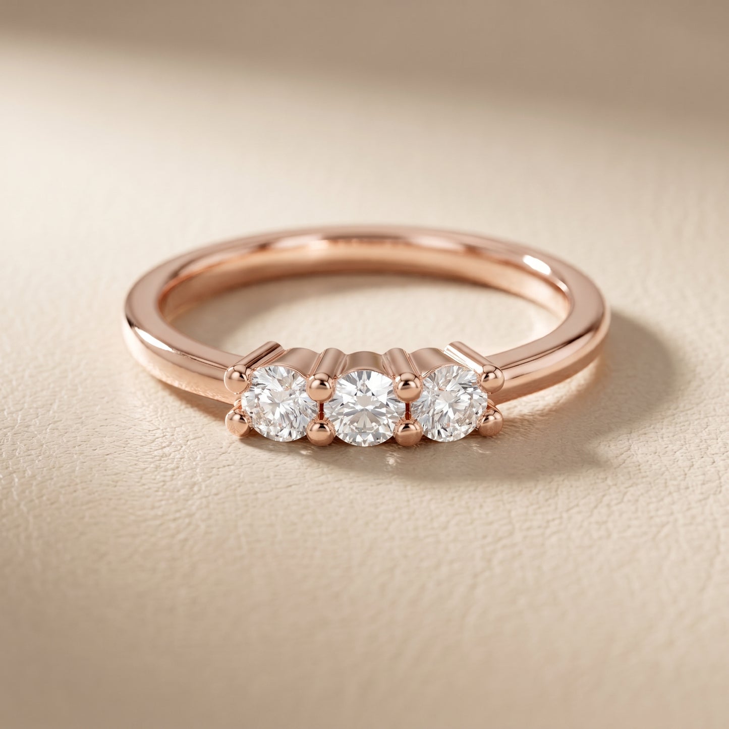 Round Cut Lab Grown Diamond Ring in Rose Gold
