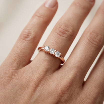 Round Cut Lab Grown Diamond Ring in Rose Gold
