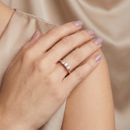 Round Cut Lab Grown Diamond Ring in Rose Gold