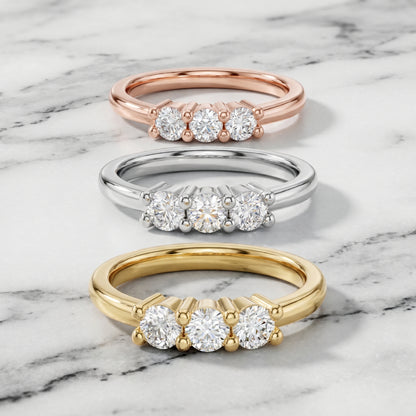 Round Cut Lab Grown Diamond Ring in White Gold