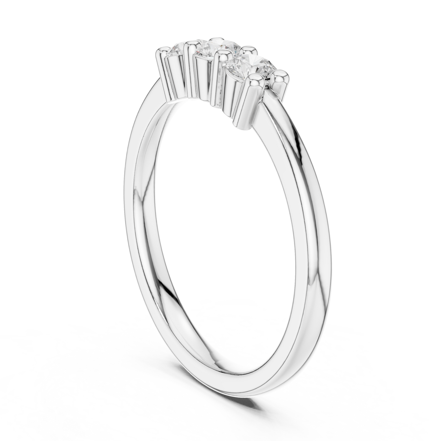 Round Cut Lab Grown Diamond Ring in White Gold