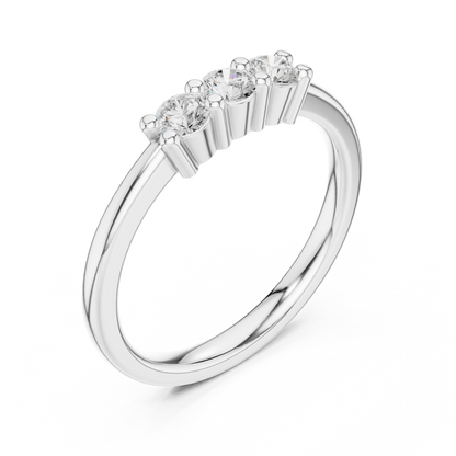 Round Cut Lab Grown Diamond Ring in White Gold