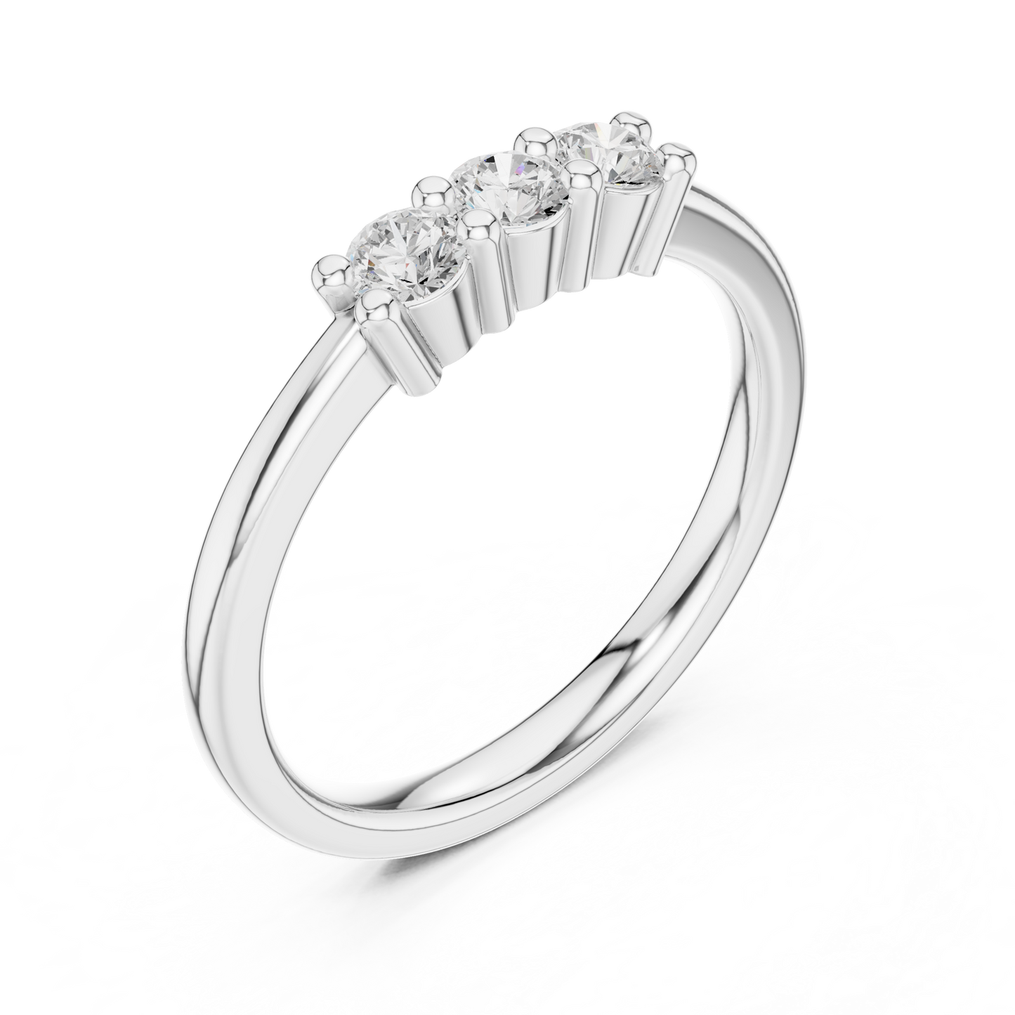 Round Cut Lab Grown Diamond Ring in Platinum