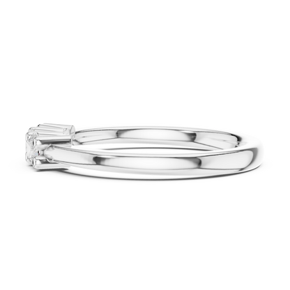 Round Cut Lab Grown Diamond Ring in White Gold