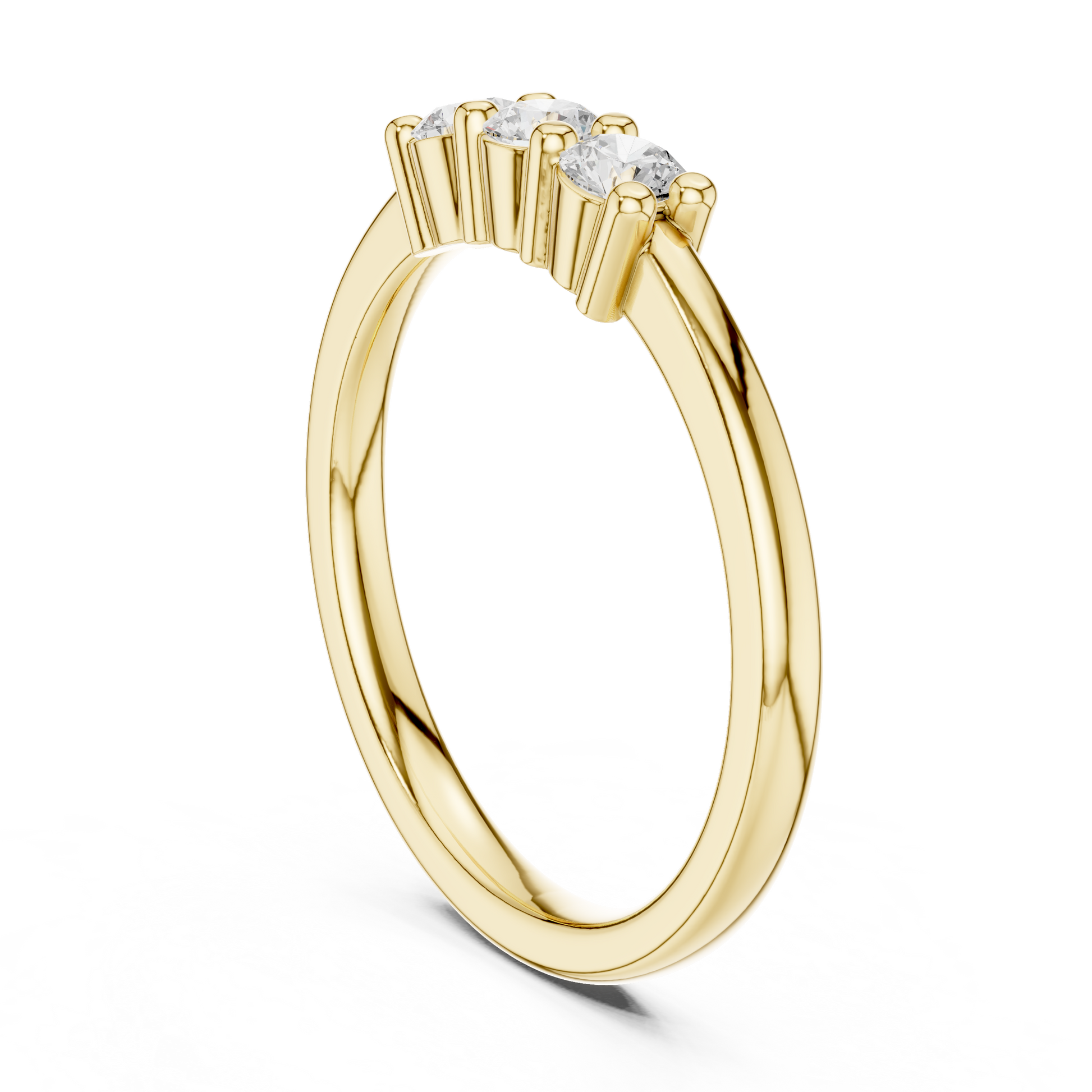 Round Cut Lab Grown Diamond Ring in Yellow Gold
