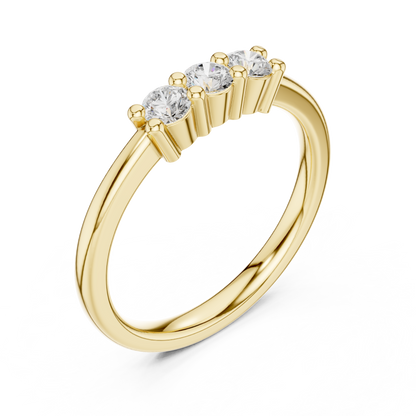 Round Cut Lab Grown Diamond Ring in Yellow Gold