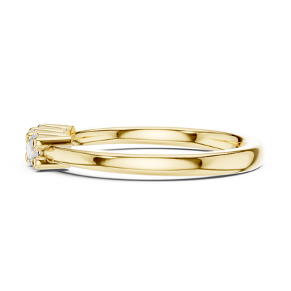 Round Cut Lab Grown Diamond Ring in Yellow Gold