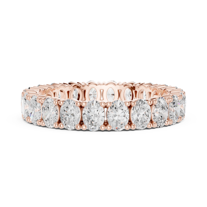 Oval Cut Lab Grown Diamond Eternity Ring in Rose Gold