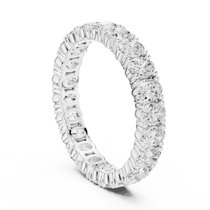 Oval Cut Lab Grown Diamond Eternity Ring in White Gold