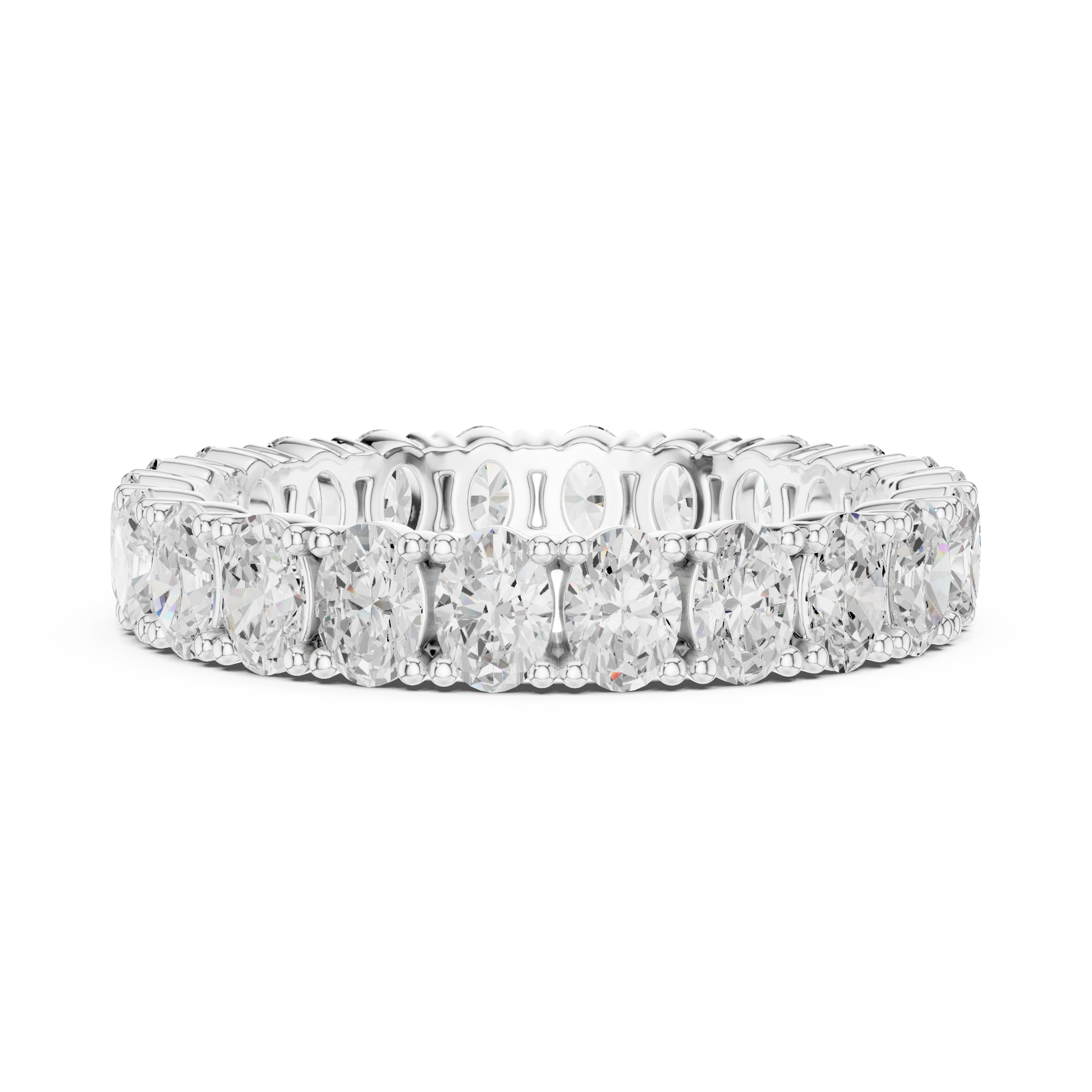 Oval Cut Lab Grown Diamond Eternity Ring in White Gold