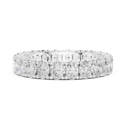 Oval Cut Lab Grown Diamond Eternity Ring in Platinum