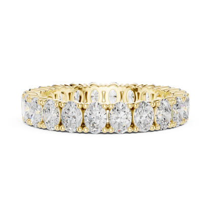 Oval Cut Lab Grown Diamond Eternity Ring in Yellow Gold