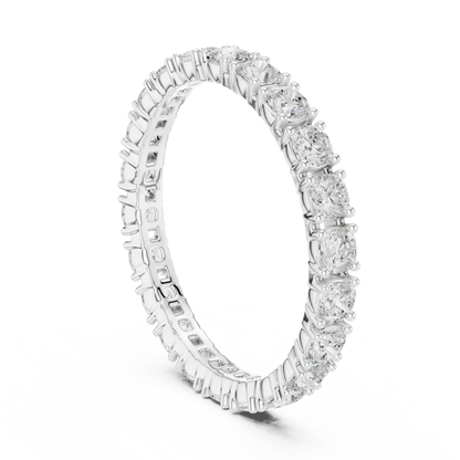 Cushion Cut Lab Grown Diamond Eternity Ring in Platinum