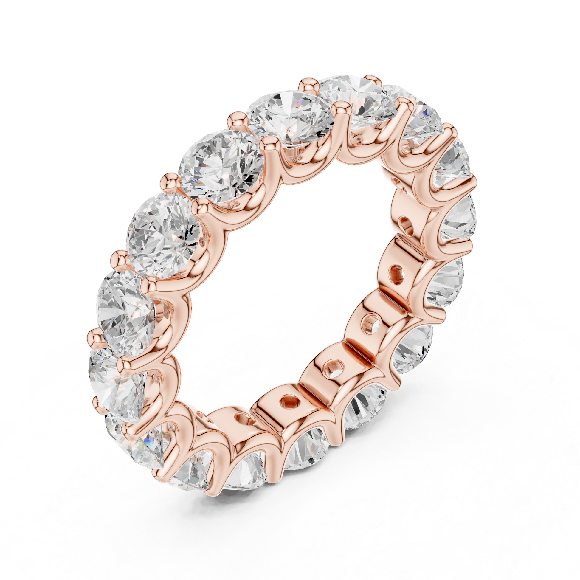 Round Cut Lab Grown Diamond Ring in Rose Gold