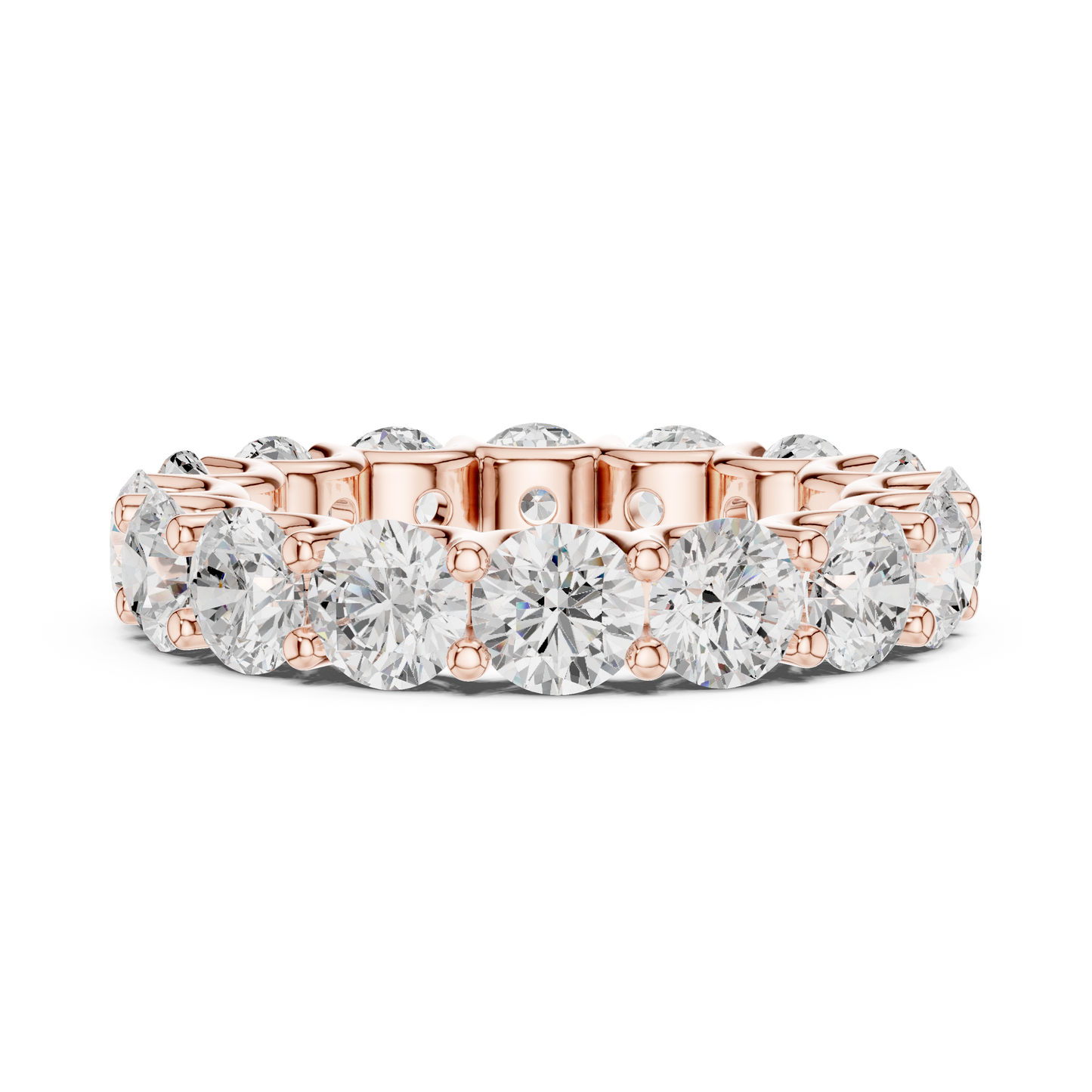 Round Cut Lab Grown Diamond Ring in Rose Gold