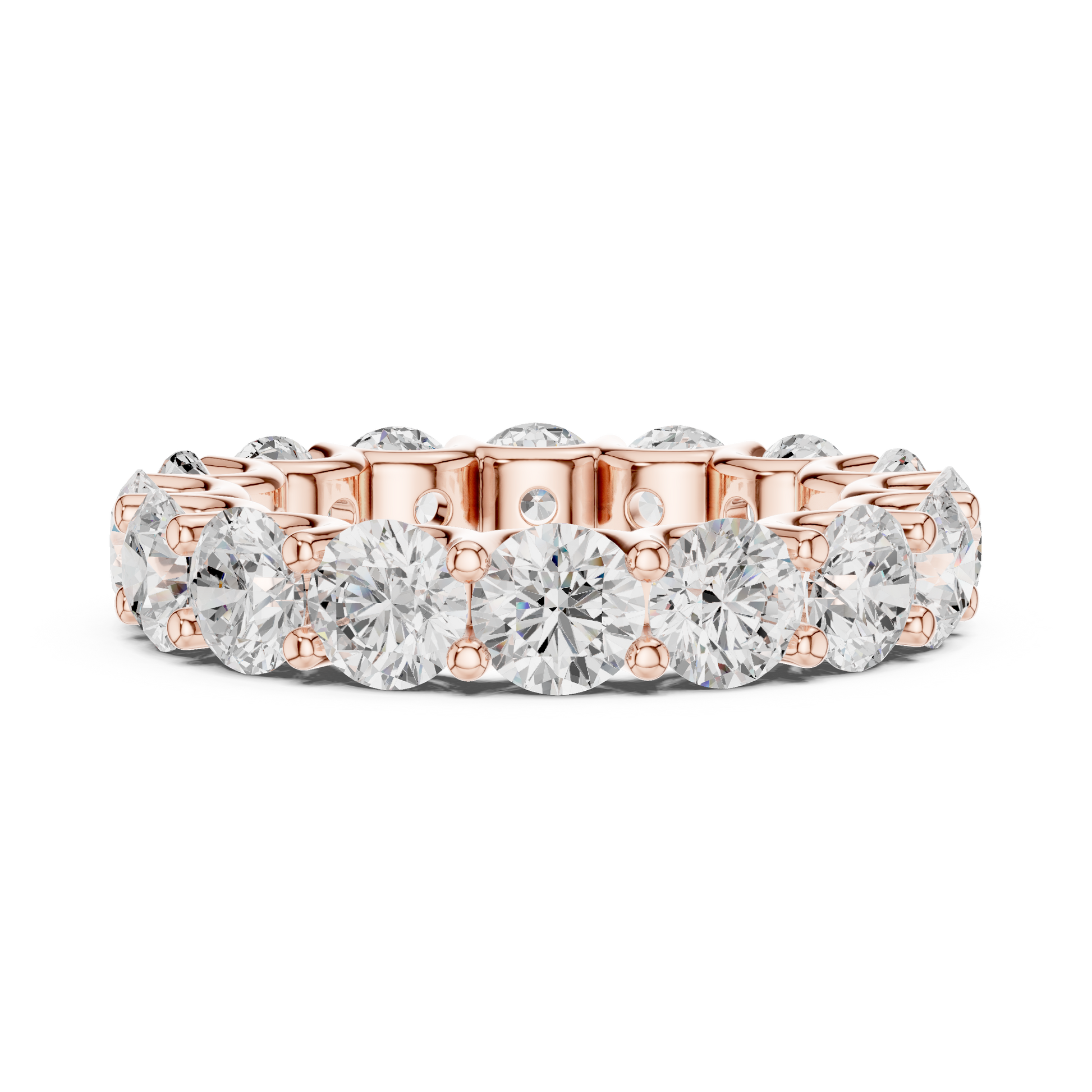 Round Cut Lab Grown Diamond Ring in Rose Gold
