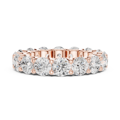 Round Cut Lab Grown Diamond Ring in Rose Gold