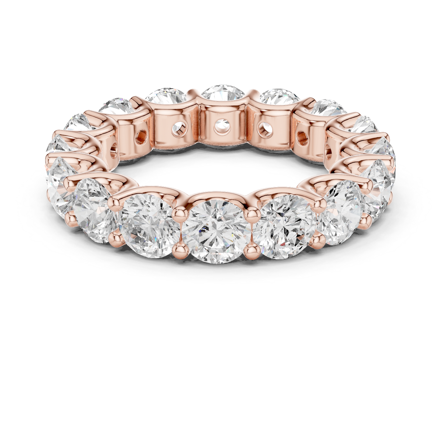 Round Cut Lab Grown Diamond Ring in Rose Gold