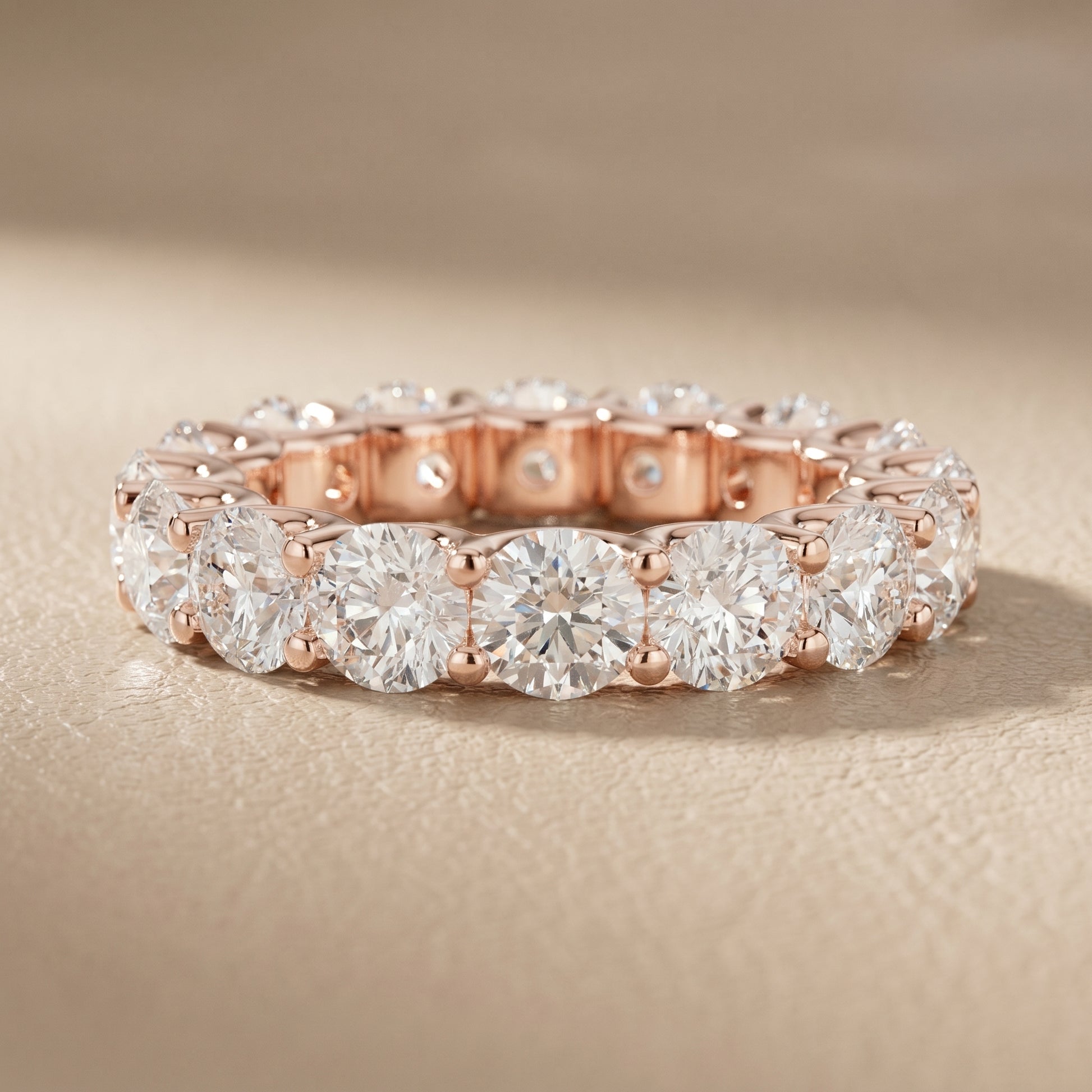 Round Cut Lab Grown Diamond Ring in Rose Gold