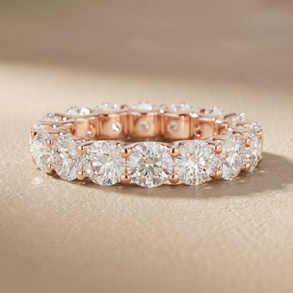 Round Cut Lab Grown Diamond Ring in Rose Gold
