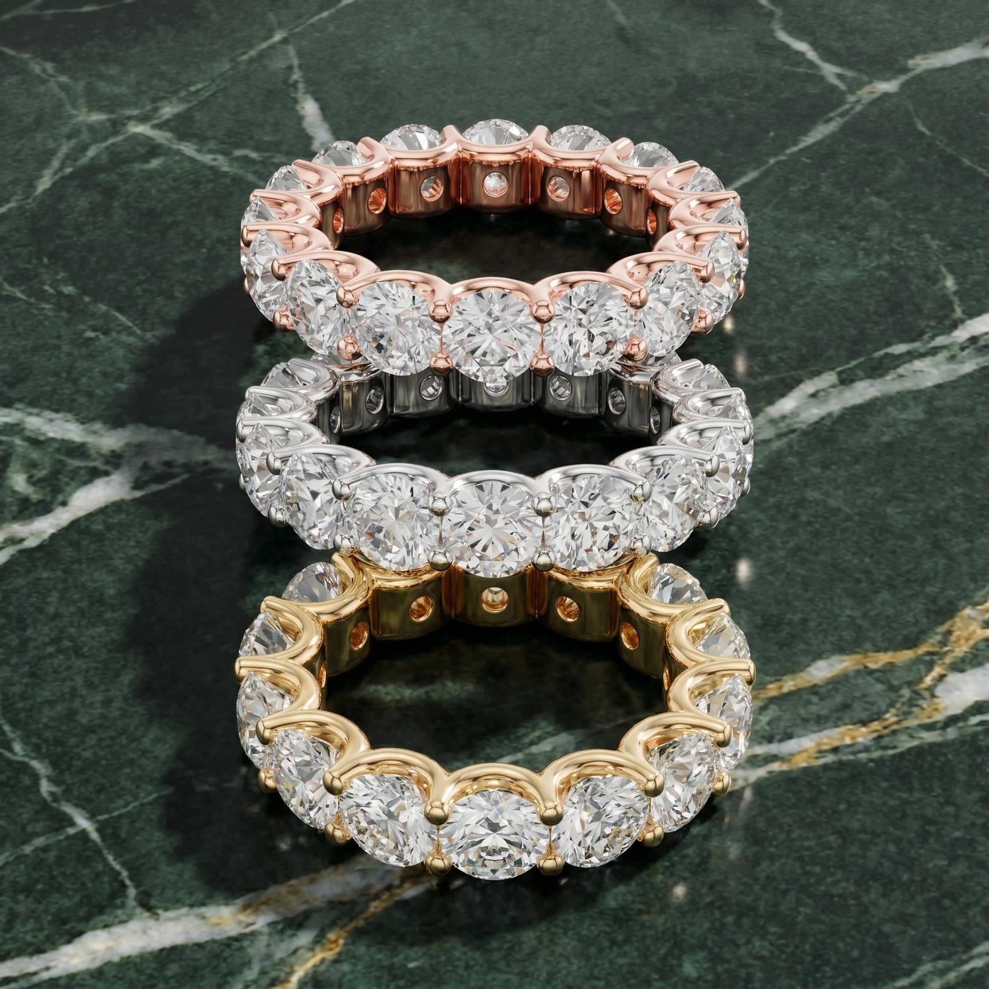 Round Cut Lab Grown Diamond Ring in White Gold