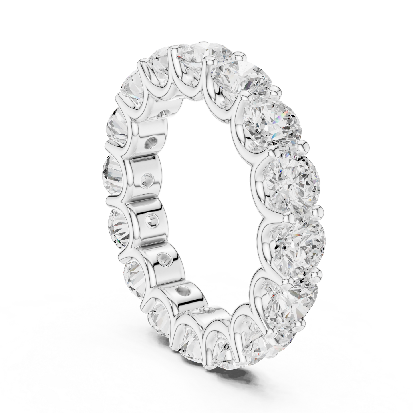 Round Cut Lab Grown Diamond Ring in White Gold