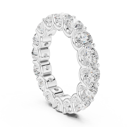 Round Cut Lab Grown Diamond Ring in White Gold