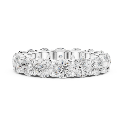 Round Cut Lab Grown Diamond Ring in White Gold