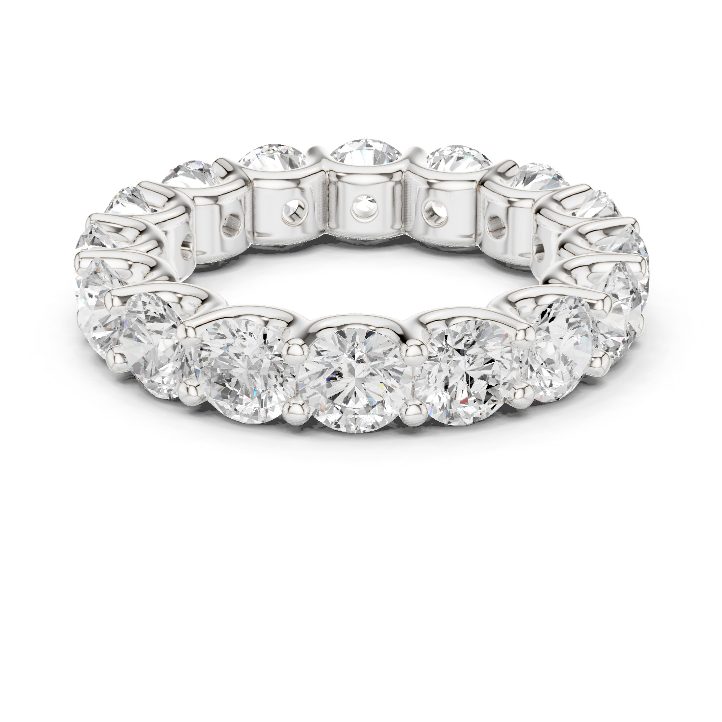 Round Cut Lab Grown Diamond Ring in White Gold