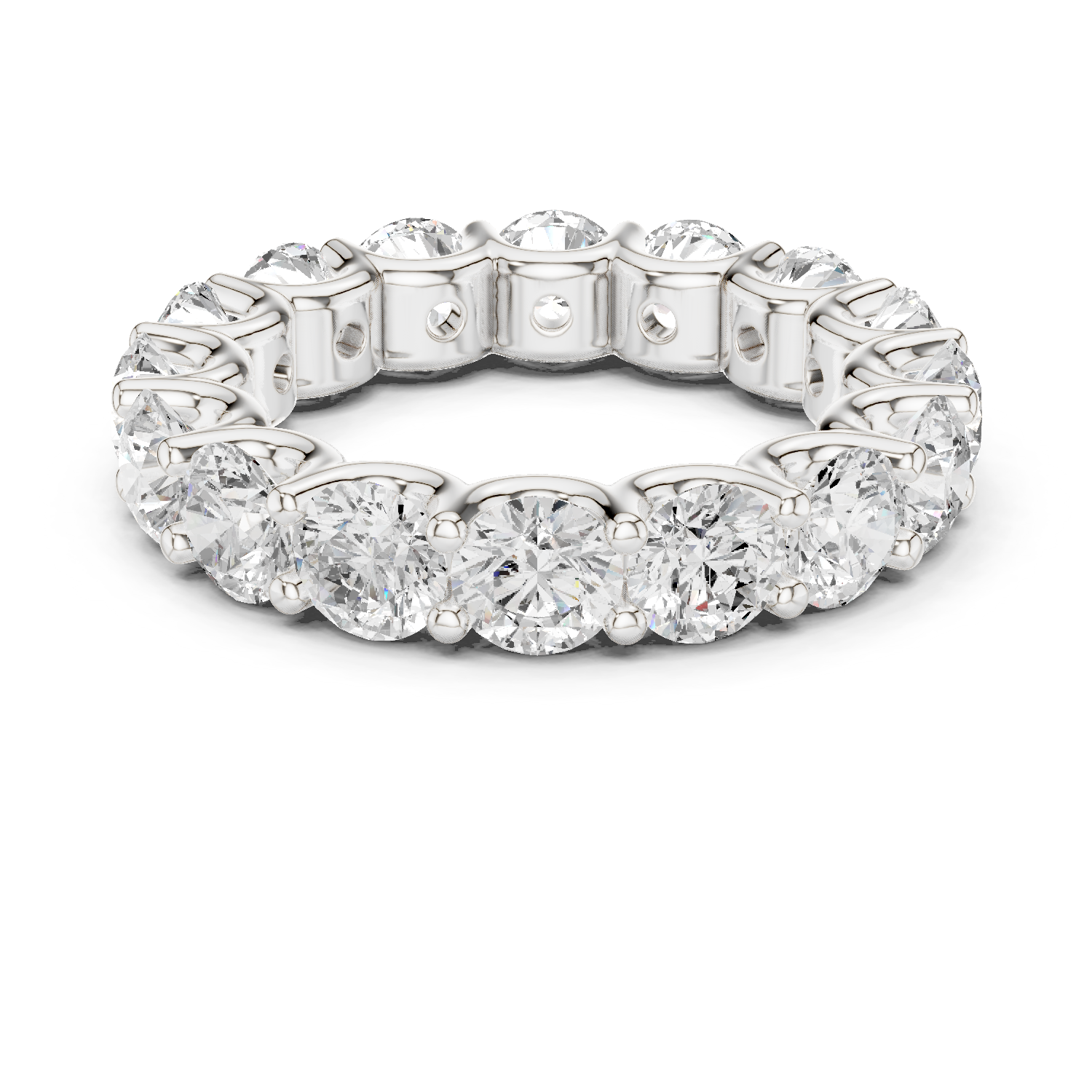 Round Cut Lab Grown Diamond Ring in White Gold