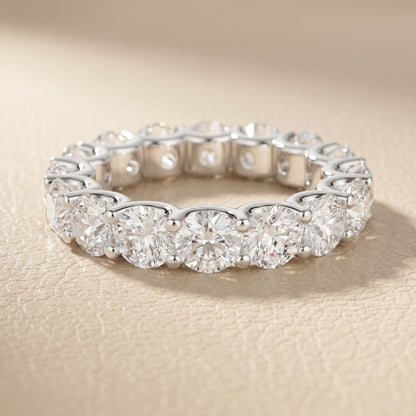 Round Cut Lab Grown Diamond Ring in White Gold