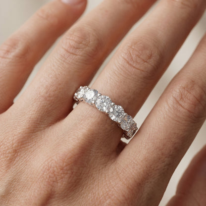 Round Cut Lab Grown Diamond Ring in White Gold
