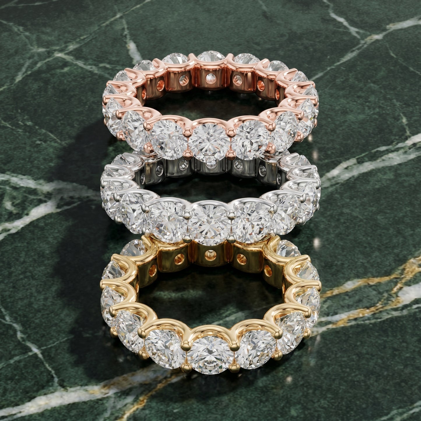 Round Cut Lab Grown Diamond Ring in Yellow Gold