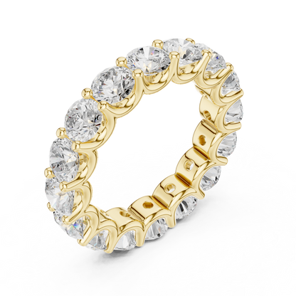 Round Cut Lab Grown Diamond Ring in Yellow Gold