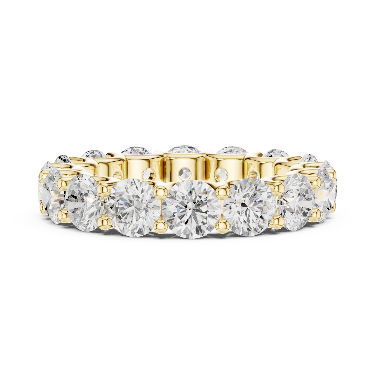 Round Cut Lab Grown Diamond Ring in Yellow Gold