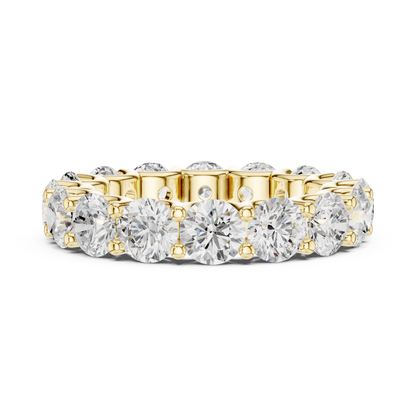 Round Cut Lab Grown Diamond Ring in Yellow Gold