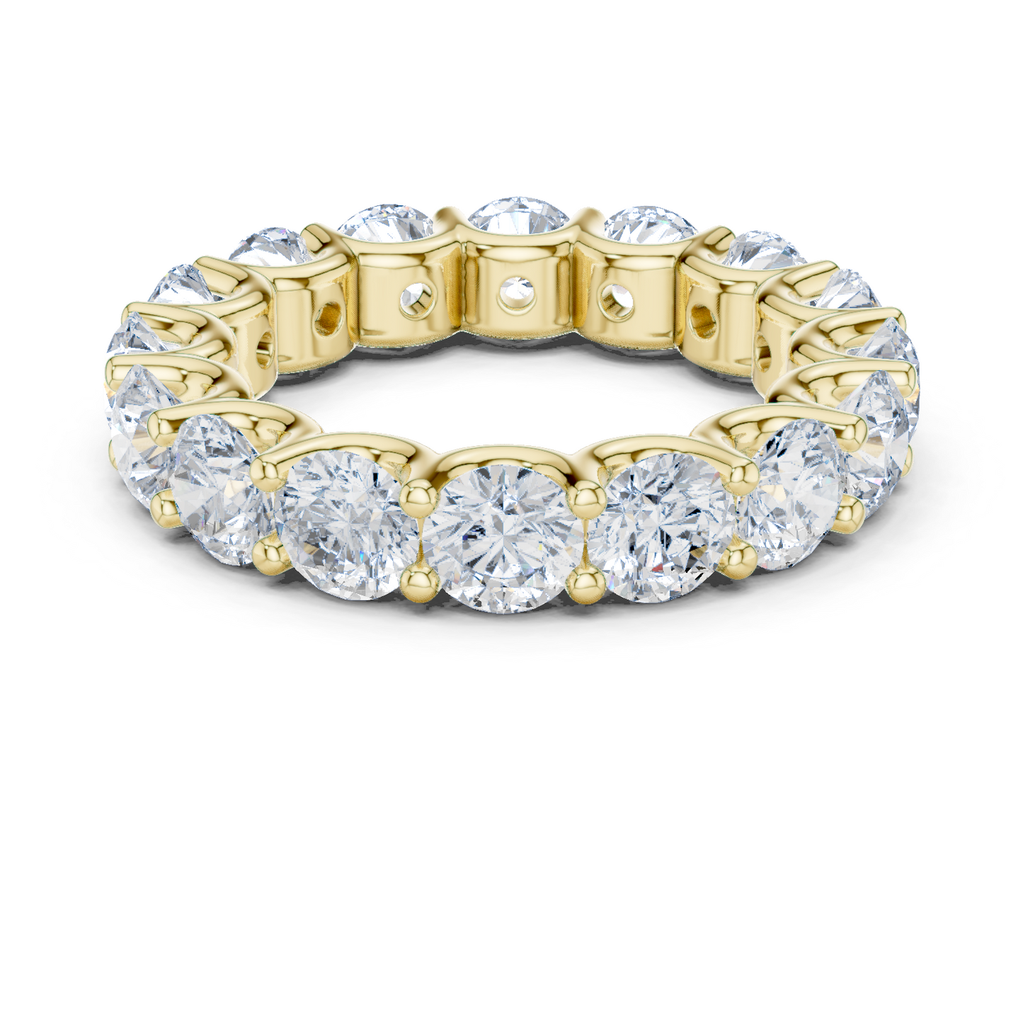 Round Cut Lab Grown Diamond Ring in Yellow Gold
