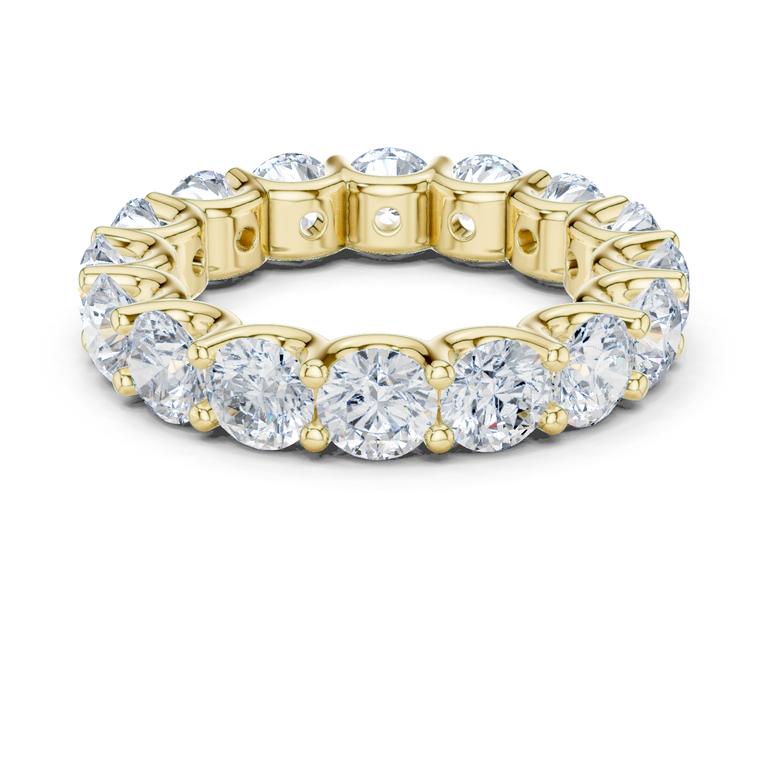 Round Cut Lab Grown Diamond Ring in Yellow Gold