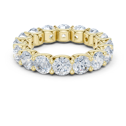 Round Cut Lab Grown Diamond Ring in Yellow Gold