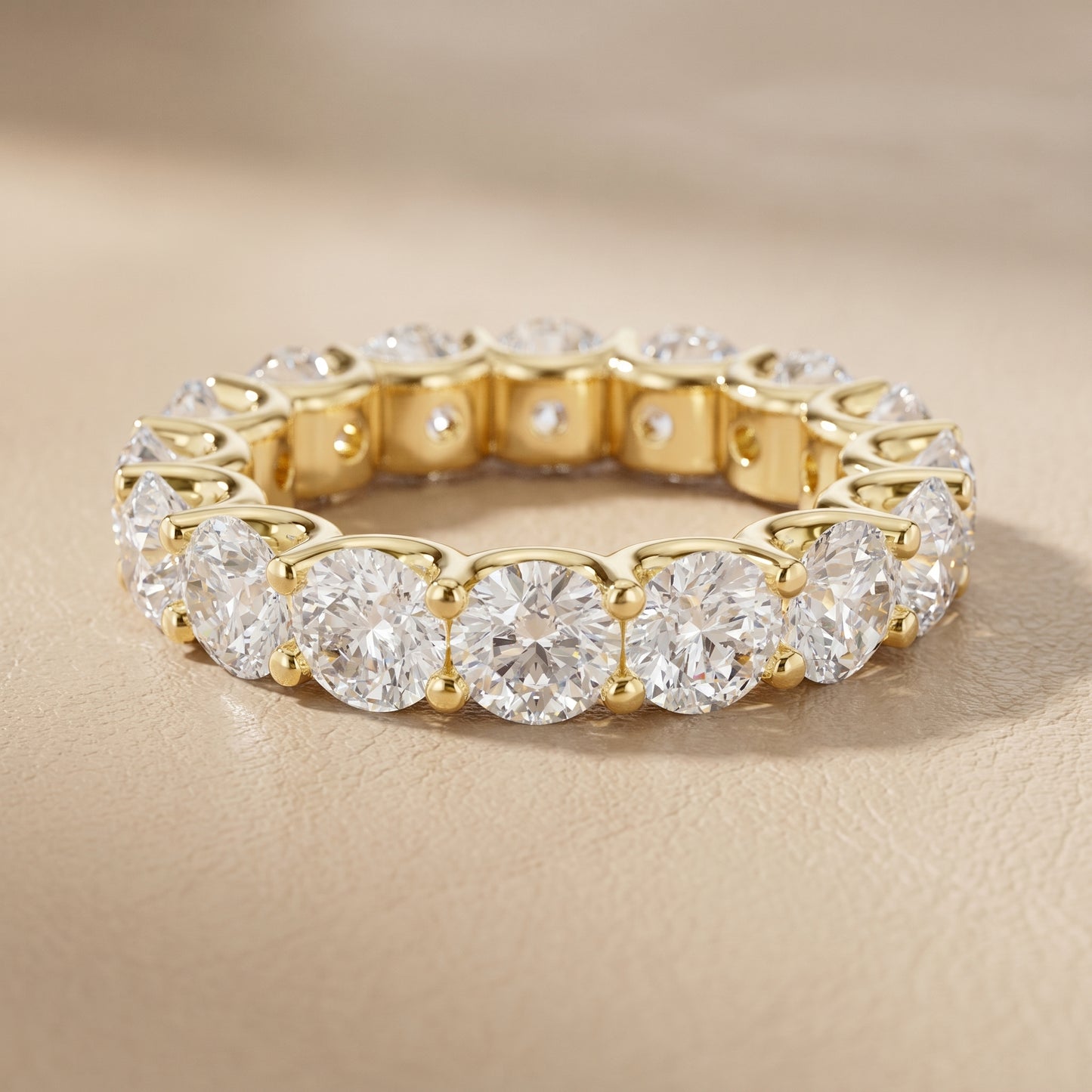 Round Cut Lab Grown Diamond Ring in Yellow Gold