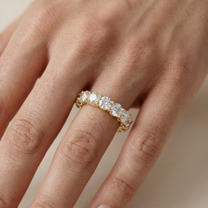 Round Cut Lab Grown Diamond Ring in Yellow Gold
